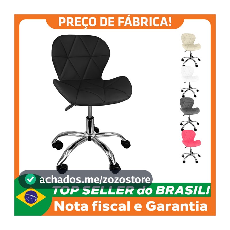 Cadeira Slim Office Estofada Base Giratória Cromada