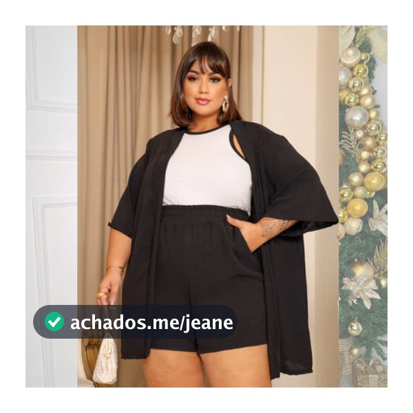 Conjunto Kimono Feminino 2 peças (Short + Blusa) - Plusize Não Transparente Confortável