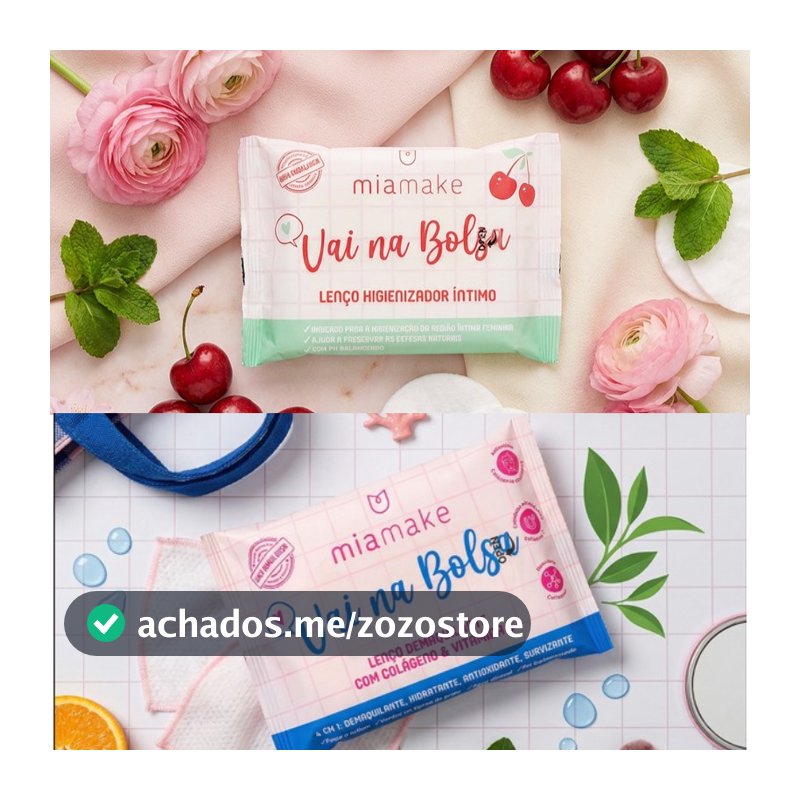 Lenço Higienizador Íntimo / Demaquilante Miamake Vai na Bolsa | Kit com 2, 3 ou 5 | Uso Diário Feminino | Vitamina C