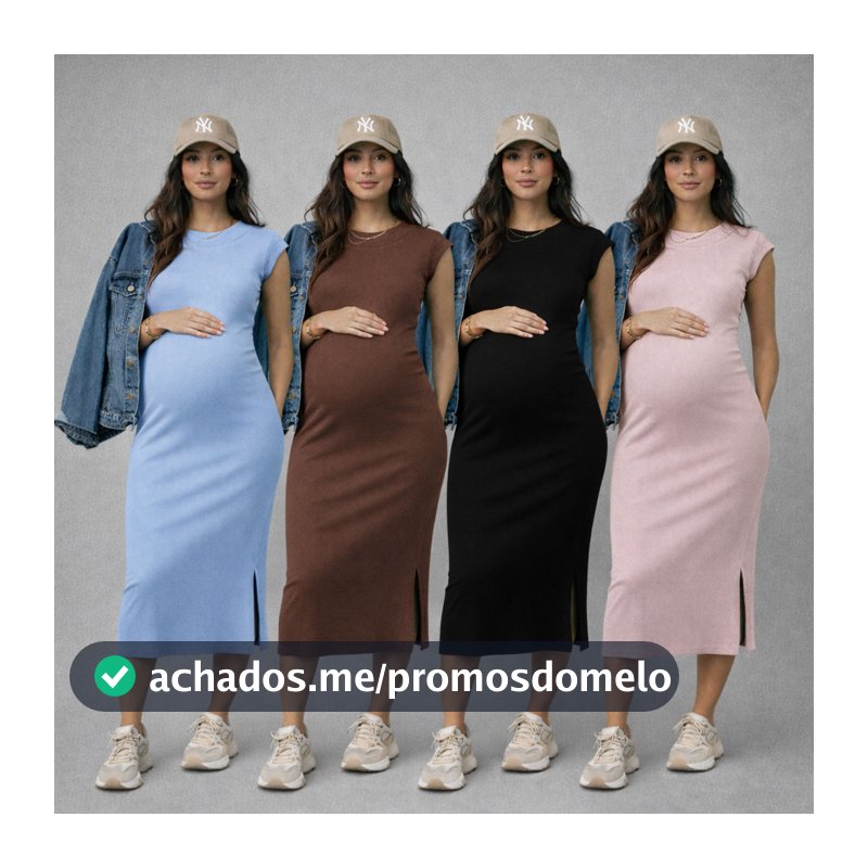 Vestido Midi Tubinho Gestante Muscle Tee Canelado/Ribana com Fenda para Gravida Regata Elegante