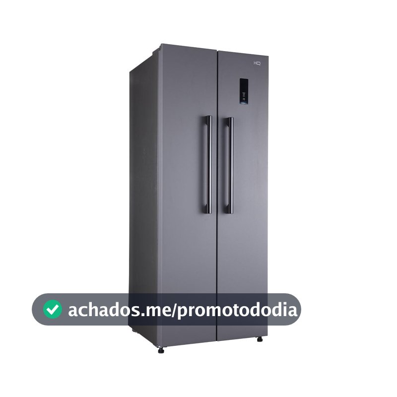 Geladeira Refrigerador HQ Frost Free Side By Side 460 Litros Cinza HQ-460SBSFF