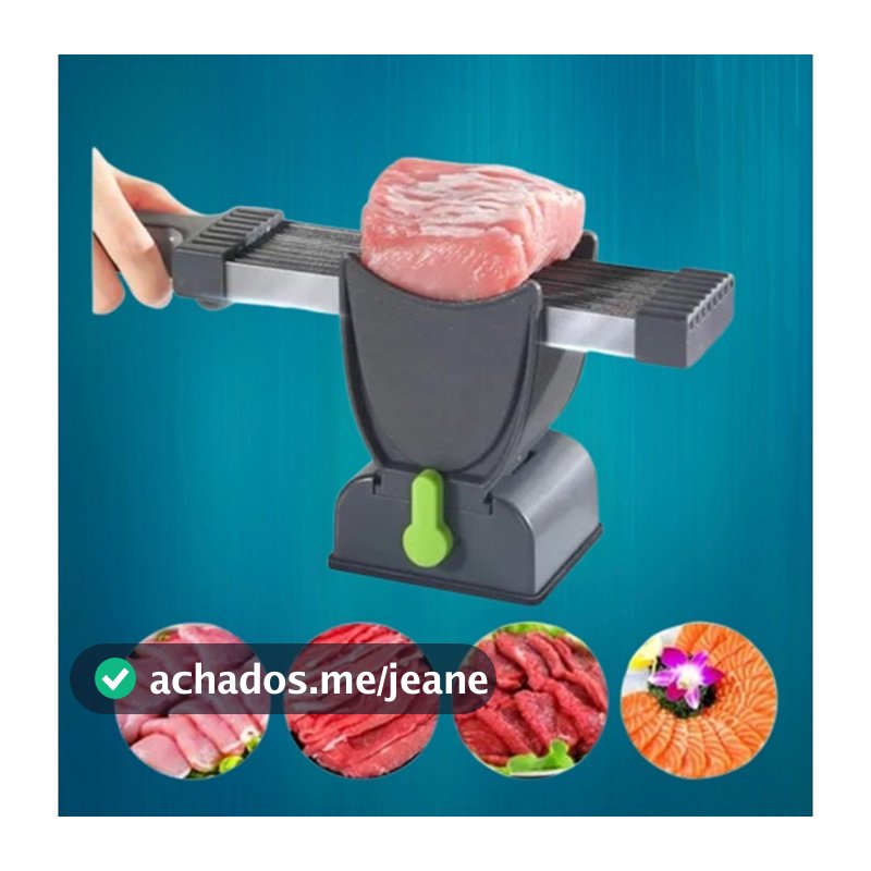 Fatiador Manual Multifuncional P/ Carnes Queijos e Vegetais em Aço Inox Ajustável