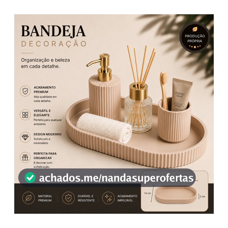 Bandeja Decorativa Mesa Minimalista Porta Joias Porta Treco Organização | Decoração Sala Escritório