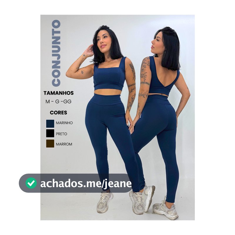 Conjunto Legging e Top Fitness Feminino Academia Zero Transparência