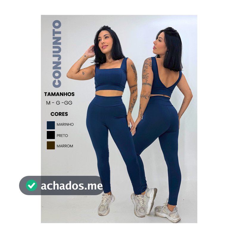 Conjunto Legging e Top Fitness Feminino Academia Zero Transparência