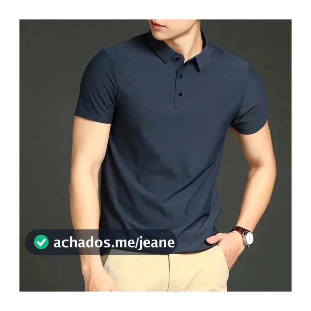 Camisa Polo Masculina em Tecido Gelado Elastico