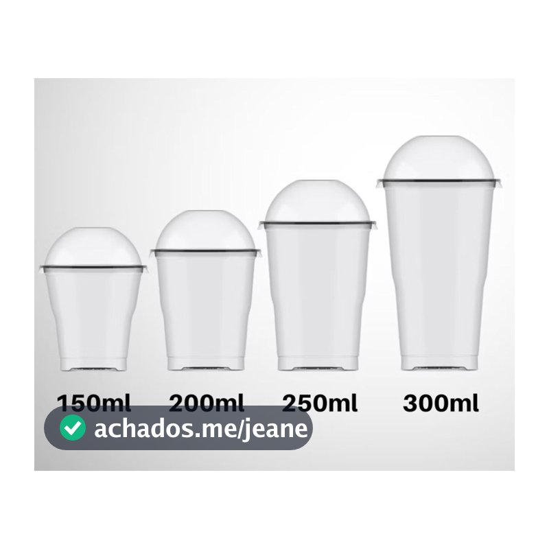 COPO CRYSTAL BELLO COM TAMPA BOLHA 150ML/200ML/250ML/300ML/440ml/550ml
