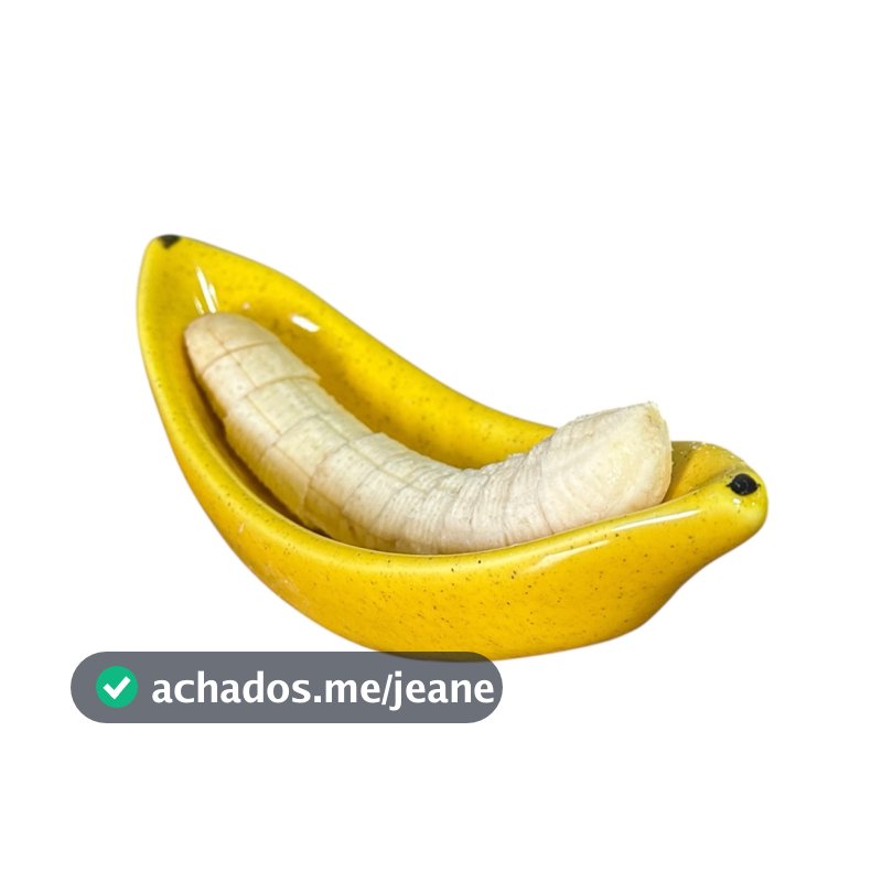 Fruteira Em Formato de Banana Feito de Cerâmica 6x20cm