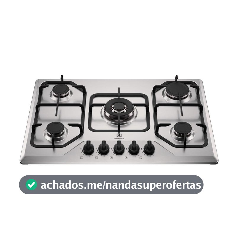 Cooktop 5 Bocas a Gás Electrolux Inox Experience Multi Chama e Grade Ferro Fundido (KE5XC)