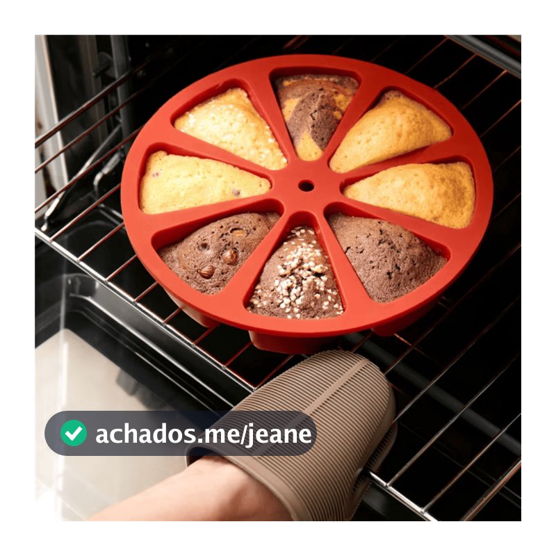 Molde de Silicone de Tortas e Bolos Fatiados Forma Com 8 cavidades para Doces