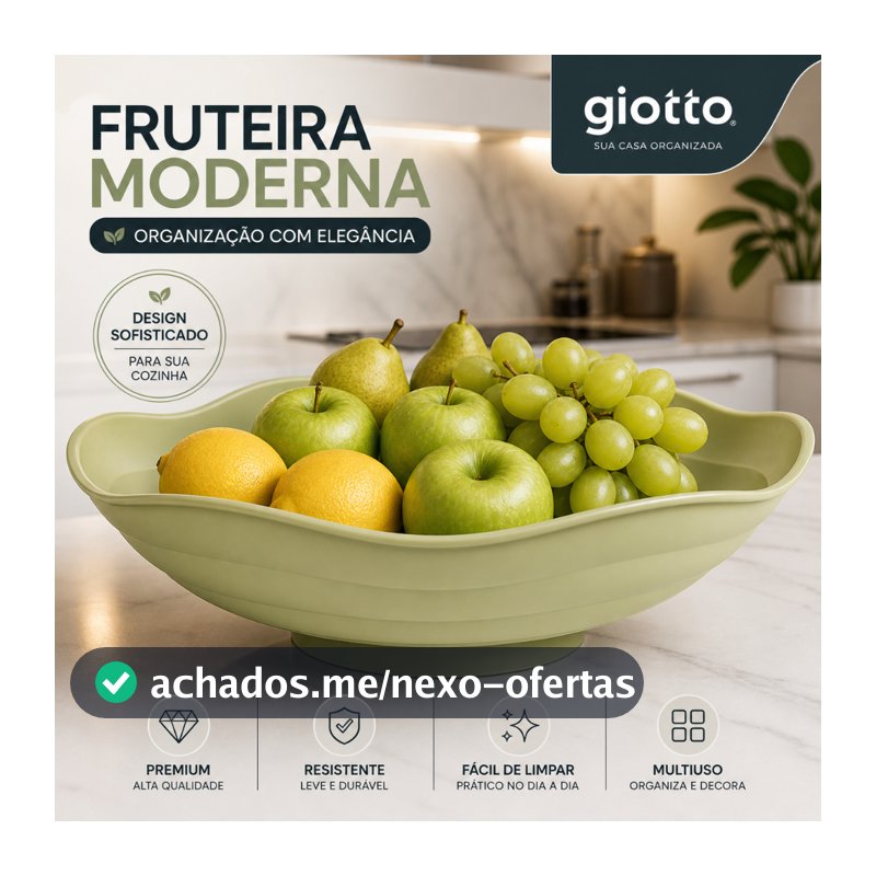 Fruteira de Mesa Pistache Organizador Frutas Organização Cozinha Armazenamento Moderno Casa Multiuso