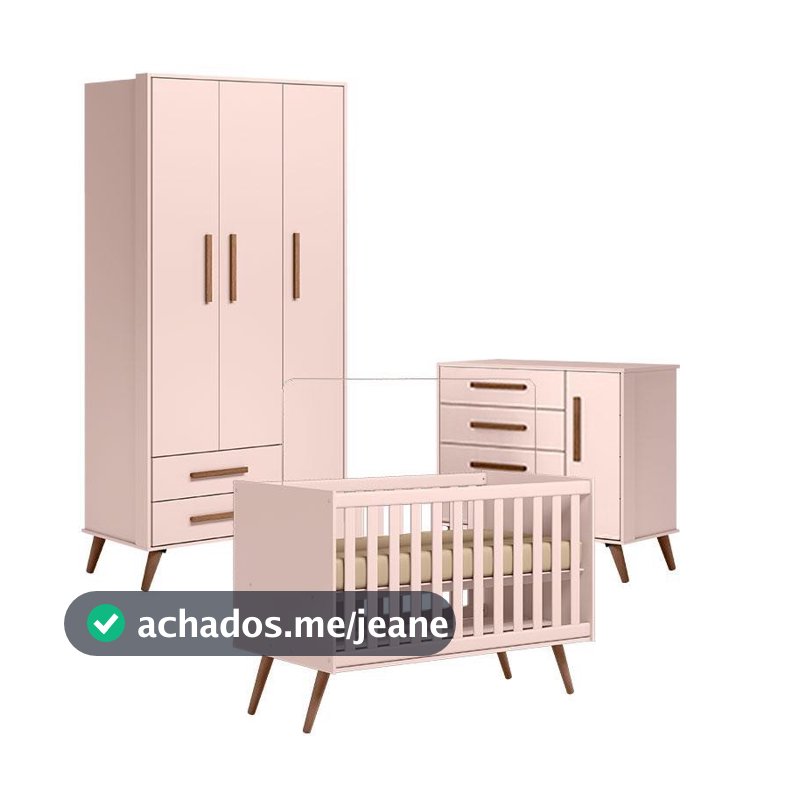 Quarto de Bebê Q Encanto Retrô Rosa - Qmovi