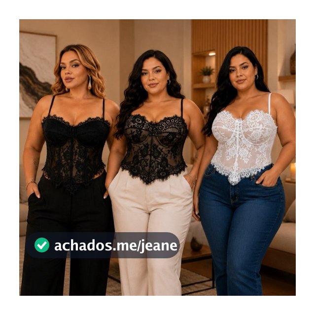 Cropped Corset Plus Size Feminino com Renda Alças Reguláveis Floral Tule Semitransparente