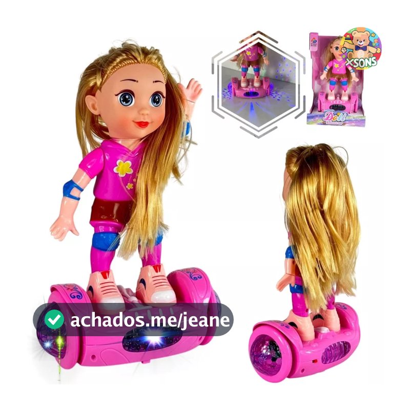 Boneca Hoverboard Bate E Volta Com Luz Som Skate Giratório