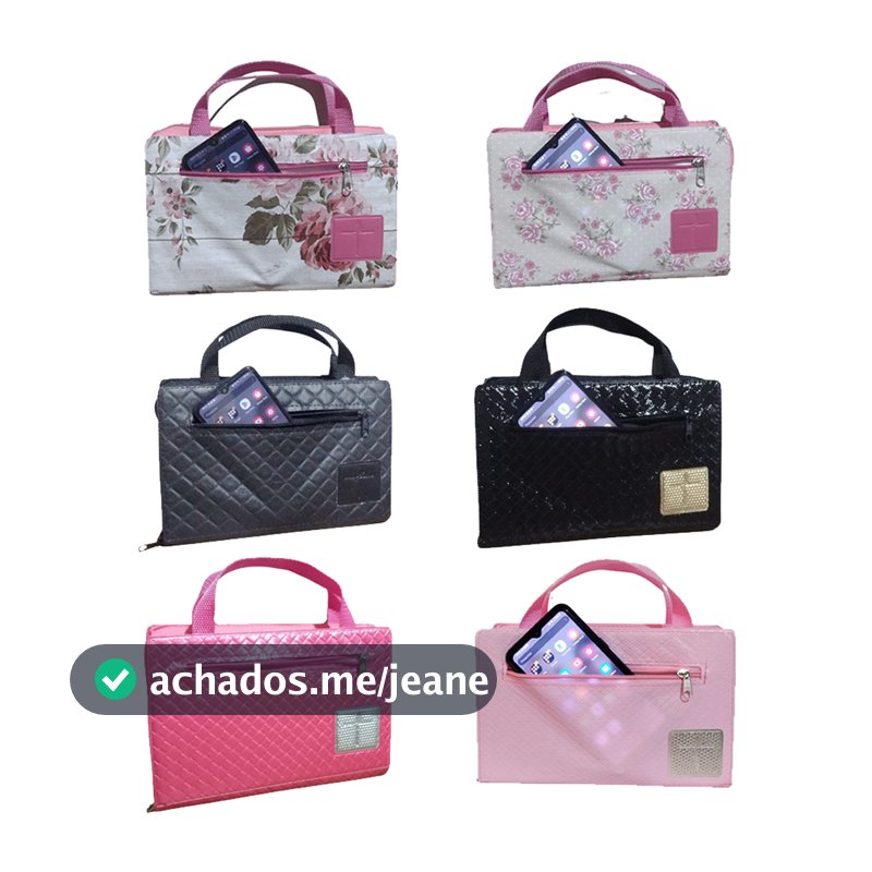 Bolsa Capa Para Bíblias de Estudo Grande , Com zíper, Alça e Bolso Externo Porta Celular - N° 13