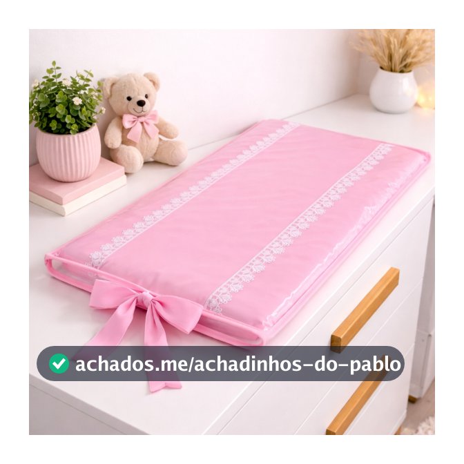Trocador De Cômoda Bebê Impermeável  Hipoalérgico Higiênico Liso com Detalhes em Gripir