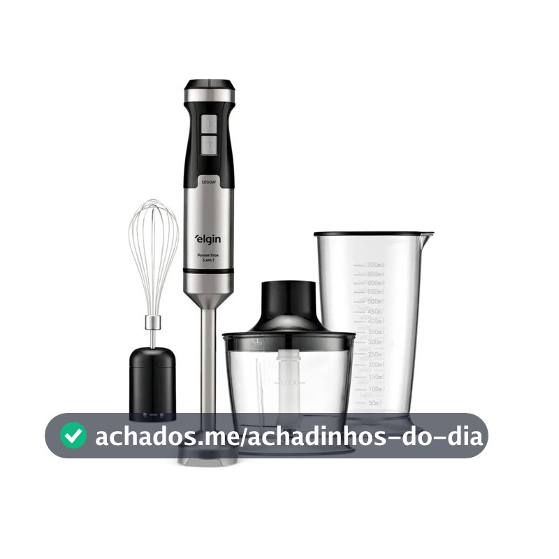 Mixer 3 Em 1 Power Inox Elgin 1000W 3X1 Mix Processador e Batedor