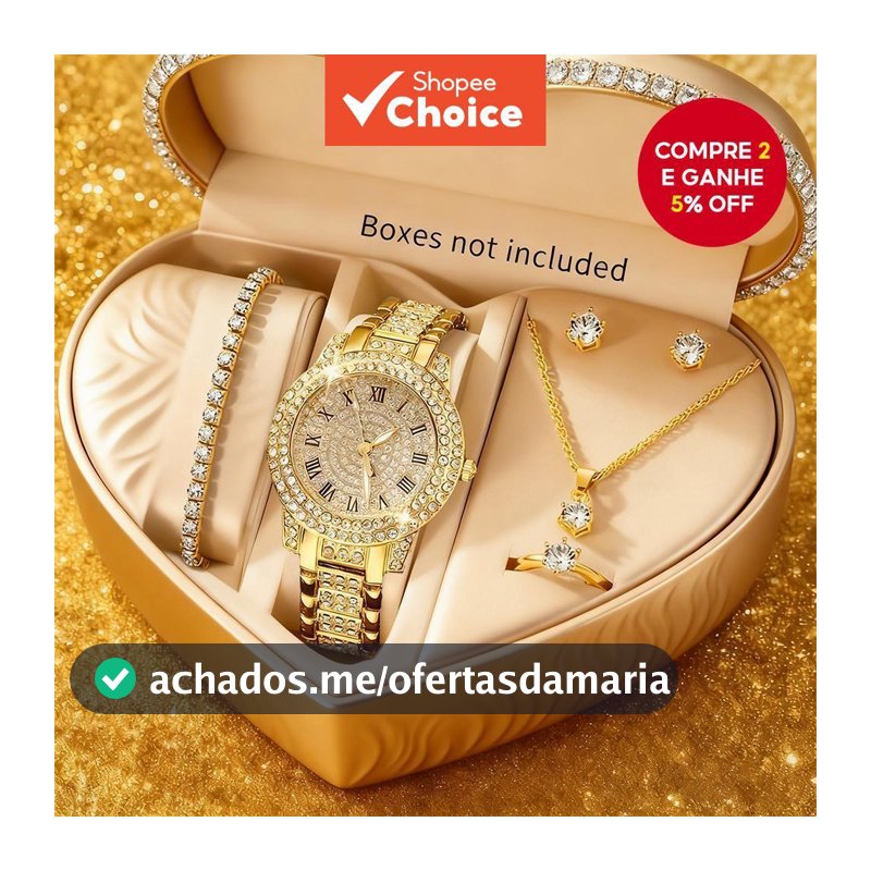 6 Pçs Moda Feminina Strass Relógio De Quartzo Banda De Aço Inoxidável Conjunto Jóias Na Chique Versátil Sem Caixa