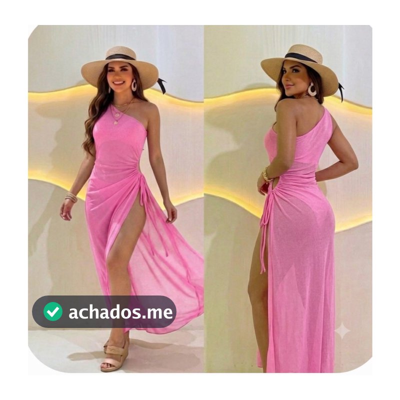 Saída Feminina  de Banho Tecido de malha  Tule Transparente  Grega Assimétrica viagem  Praia Verão