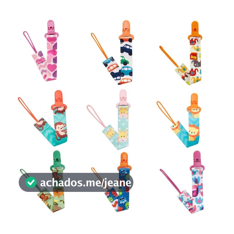 1/2/3/5 Prendedor De Chupeta Com Trava Com Corrente Clipe Chupeta Menino e Menina - Promoção