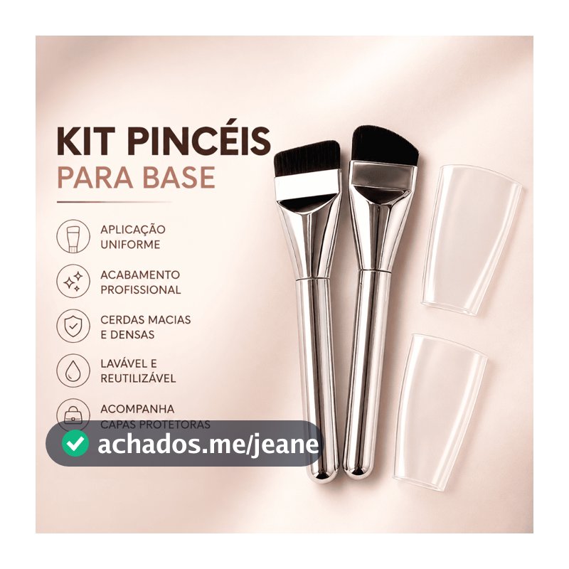 Kit com 2 Pinceis De Base Ultra-Fino, Pincéis De Contorno Facial Alargados Ferramenta De Maquiagem Profissional