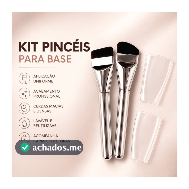 Kit com 2 Pinceis De Base Ultra-Fino, Pincéis De Contorno Facial Alargados Ferramenta De Maquiagem Profissional