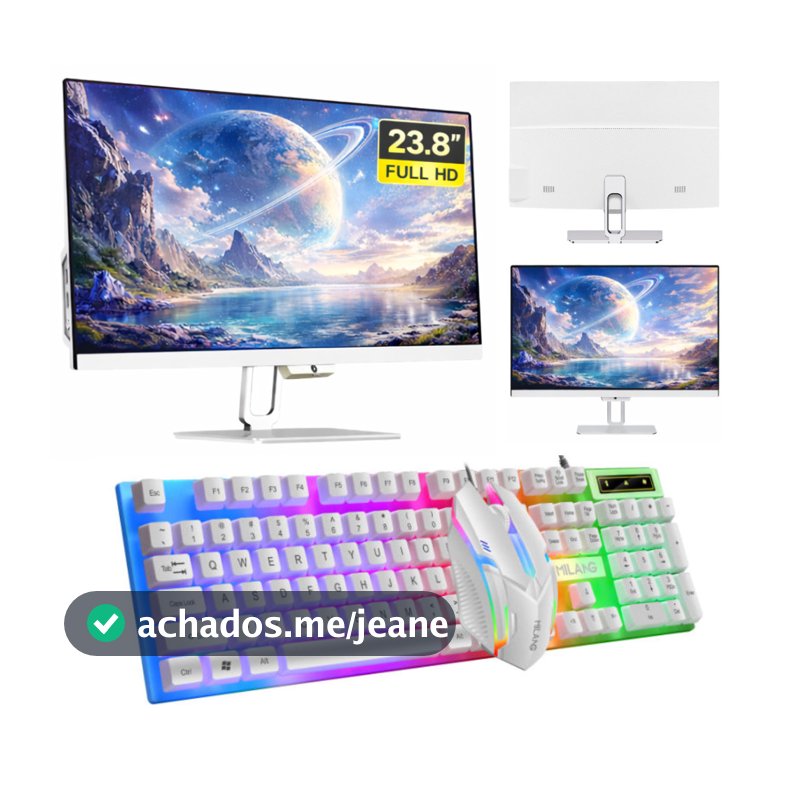 PC All in One Intel Core i5 16GB RAM 23.8” Polegadas SSD 512GB Windows 10 + Kit Teclado e Mouse Milang T6