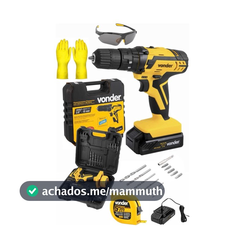 Furadeira Parafusadeira Impact Bateria 12v Original Vonder