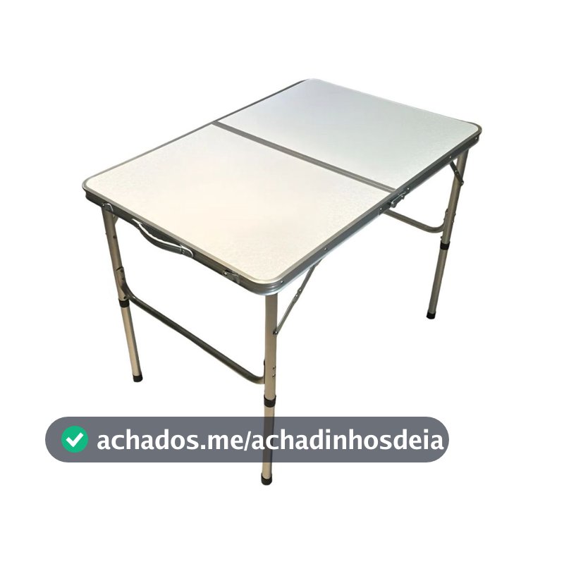 Mesa Dobrável Vira Maleta Alumínio Com Alça Camping Pesca Jardim Branco LuvinCo