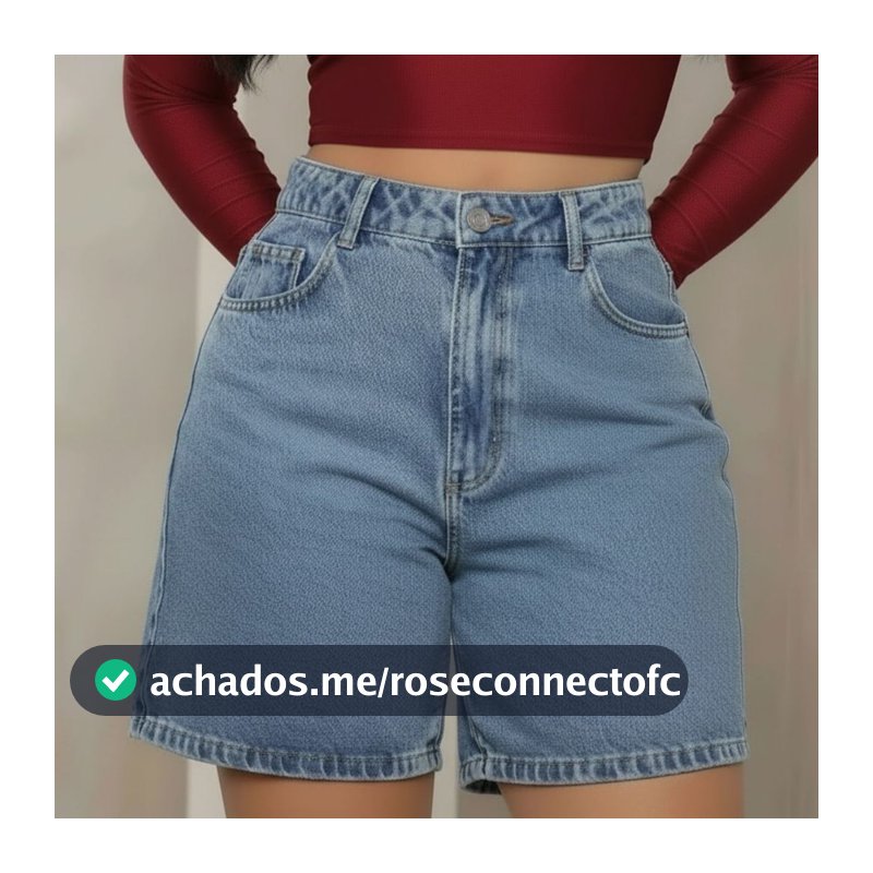 Bermuda Feminina Mom Jeans Cintura Alta Lavagem Clara Estonada Bolsos Funcionais Premium