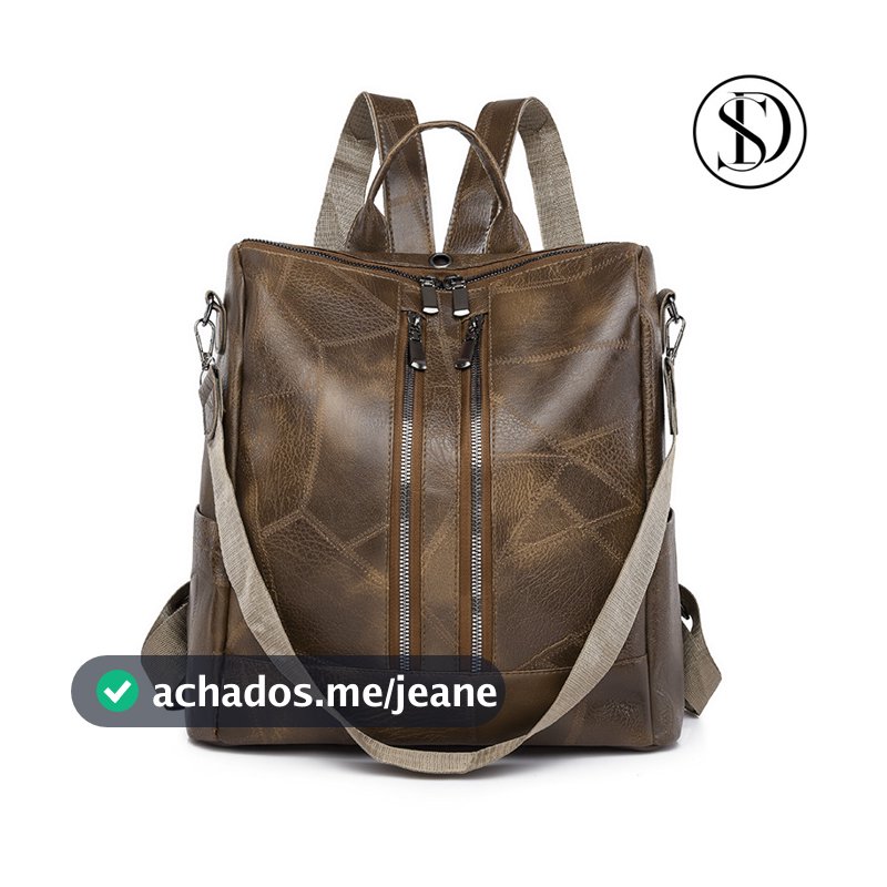 Mochila Bolsa Feminina GRANDE Escolar Trabalho Viagem Couro Sintéticos Mochila Feminina Reforçada