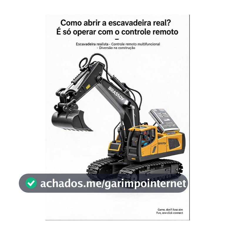 Escavadeira com controle remoto: 11 funções. Brinquedo RC profissional para adultos e crianças