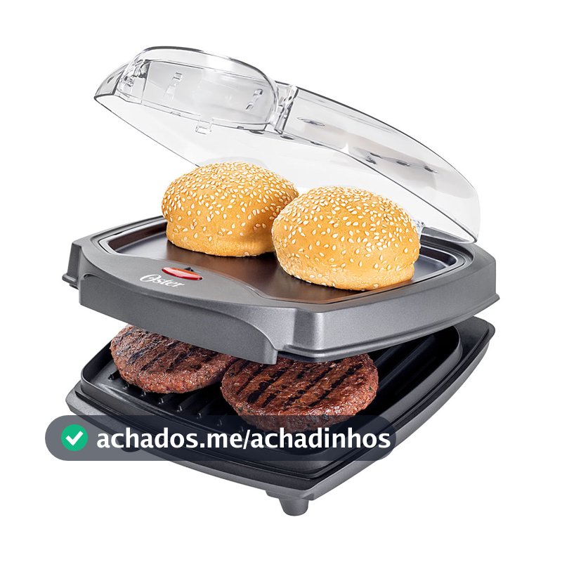 Grill Elétrico Burguer Oster 2 em 1 com Estufa