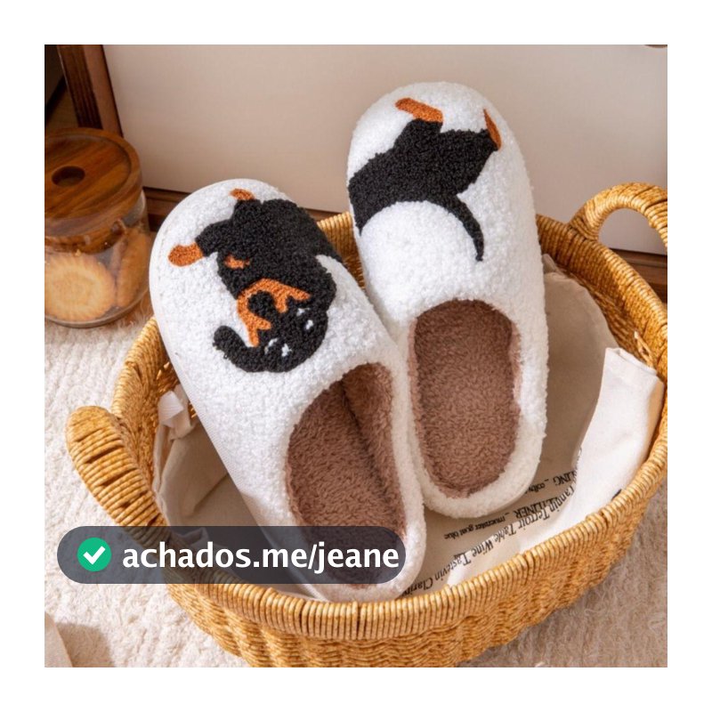 Chinelos De Cachorro De Desenho Animado, Pelúcia Quentes E Fofos , Sapatos Femininos Com Padrão De Animais Mac