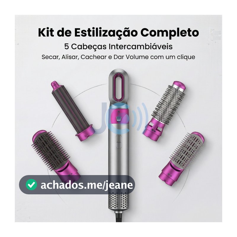Airwrap Styler 5 em 1  secador de cabelo escova de ar quente modelador alisador de cabelo escova