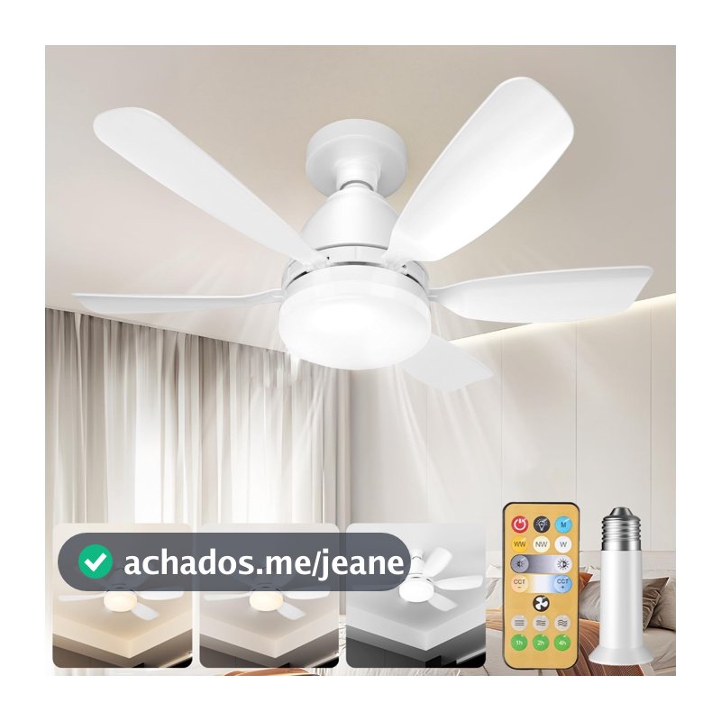 Ventilador de teto Com Luz 3 em 1 com  Controle Remoto Bivolt LED 110V-220V
