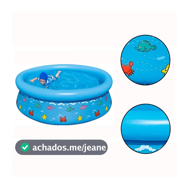 Piscina Inflável Redonda Peixinho Fundo do Mar 520L Ideal