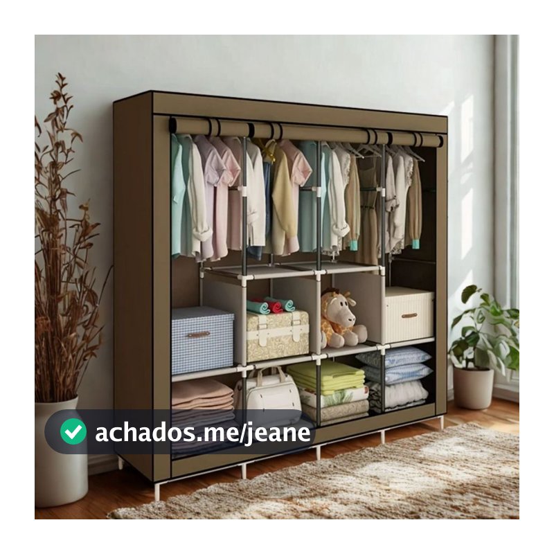 Guarda Roupa Portátil Dobrável Alto Volume Armazenamento De Roupas