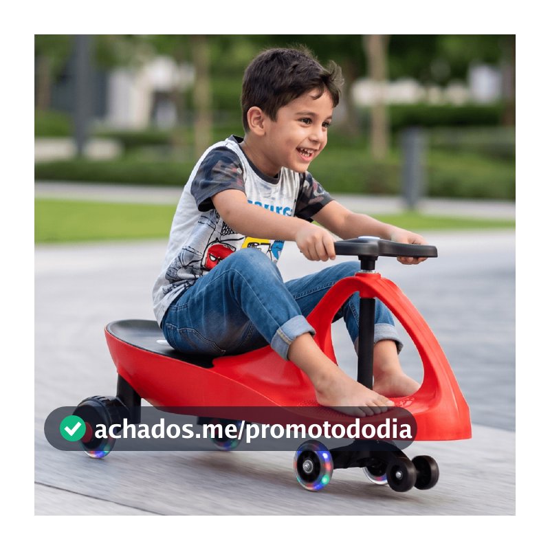 Carrinho Infantil  Rolimã  Led  Roda Triciclo Rosa, Azul ou Vemelho