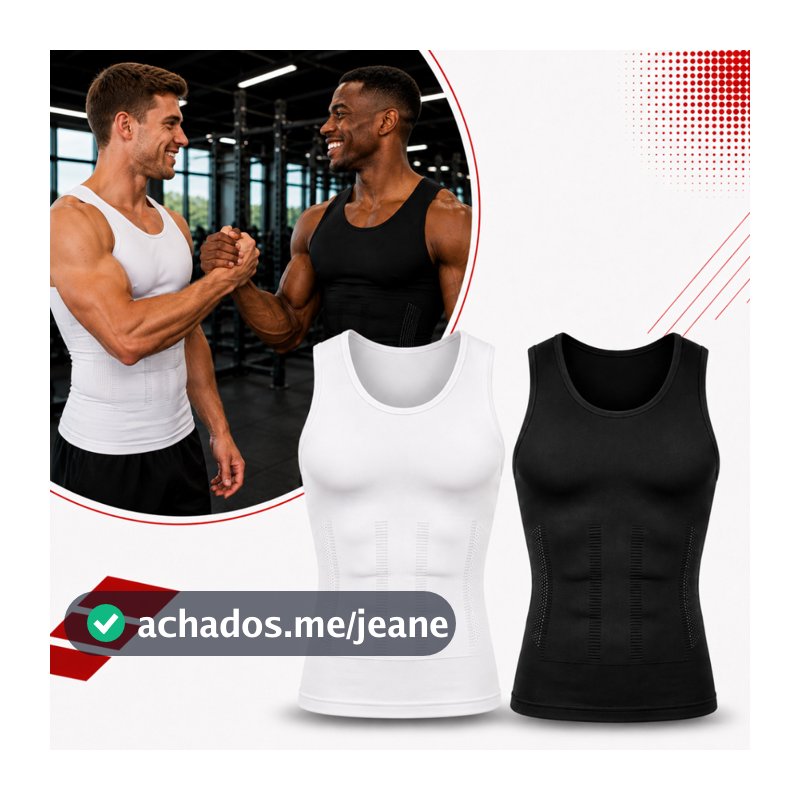Camiseta Regata Cinta Camisa Compressão Abdominal Masculino Modeladora Redutora Medida