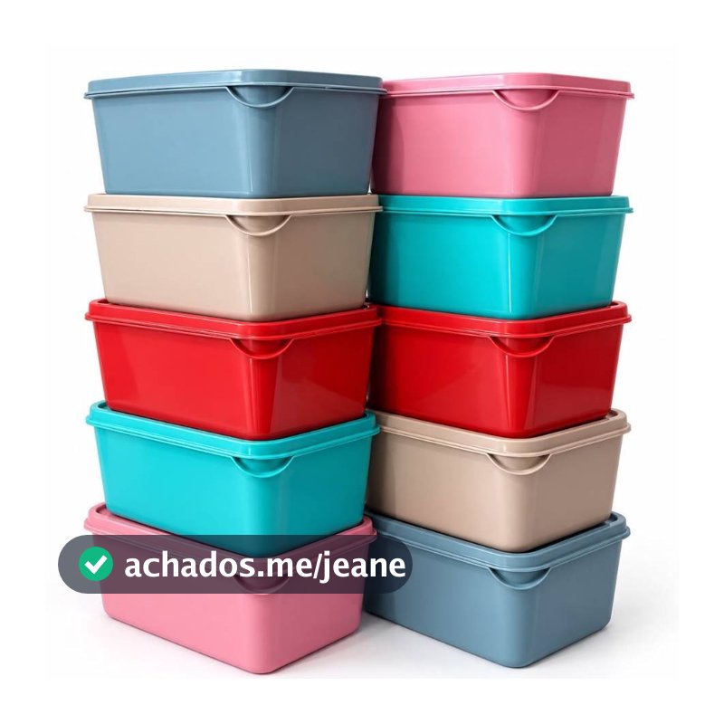 Super Kit 10 Potes 1L com Tampa – Marmita Pronta, Leve pro Trabalho, Freezer e Micro-ondas