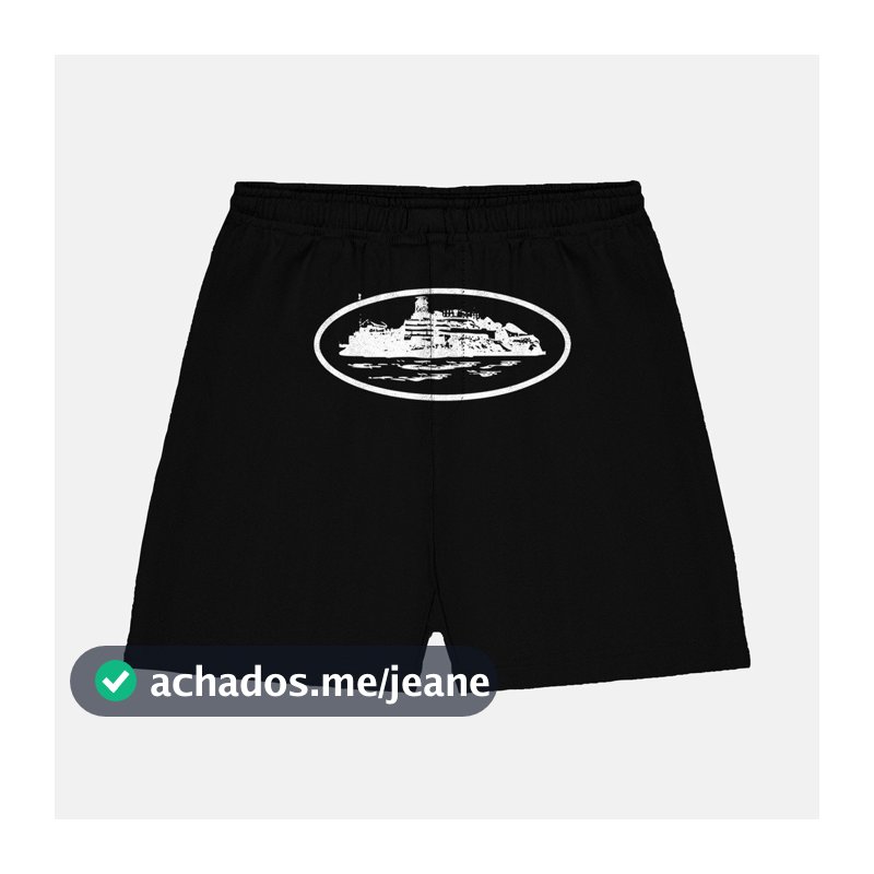 Bermuda Moletom Streetwear Alcatraz Personalizada Cordão Ponteira de Ferro