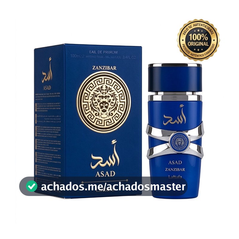 Perfume Masculino Asad Zanzibar 100ml Eau de Parfum original , Aroma Duradouro, Presente Ideal para Homem