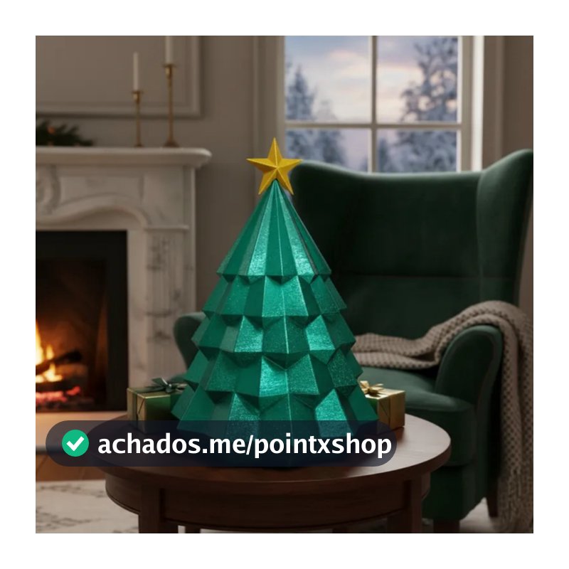 Enfeite Árvore de Natal Verde Luminaria  Decoração Lâmpada Led 20 cm
