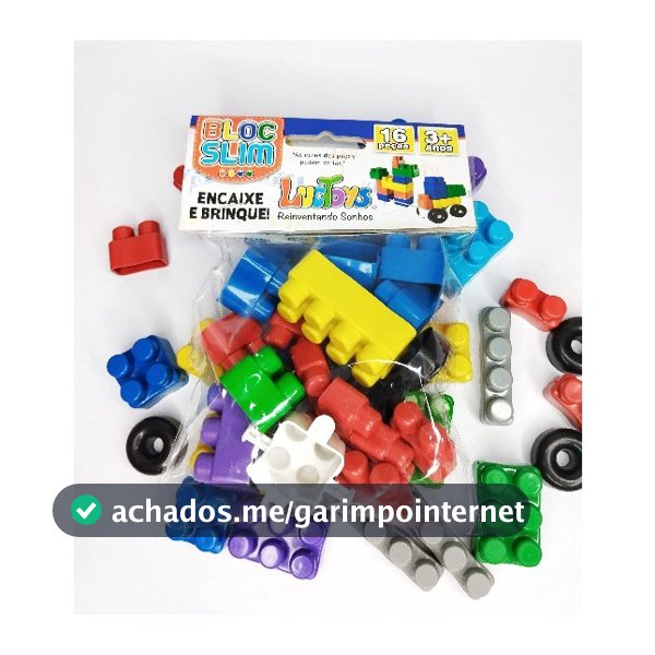 10 Pct Bloco De Montar 16 Peças com Rodinha Brinquedo Educativo Infantil Didático novo