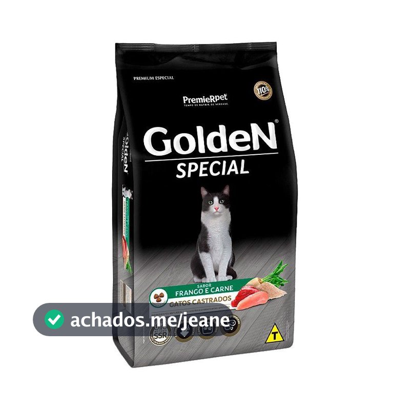 Ração Seca GoldeN Special Frango e Carne para Gatos Castrados 10,1kg