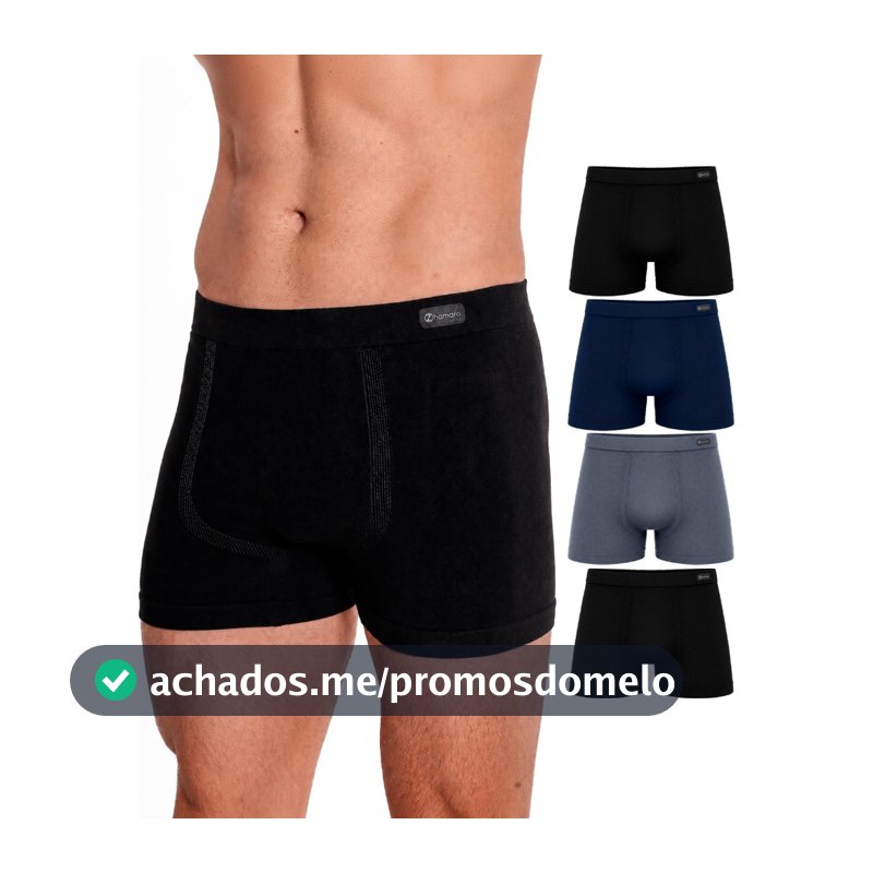 Kit 4 Cuecas Boxer Zhamaro Algodão Premium Sem Costura Masculina Cotton Respirável Confortável Macia