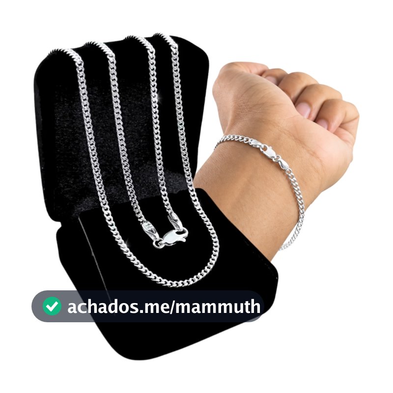 Kit Corrente + Pulseira Cordão Colar Masculino Prata 925 Grumet Fina 2mm Escama De Peixe 70cm 60cm