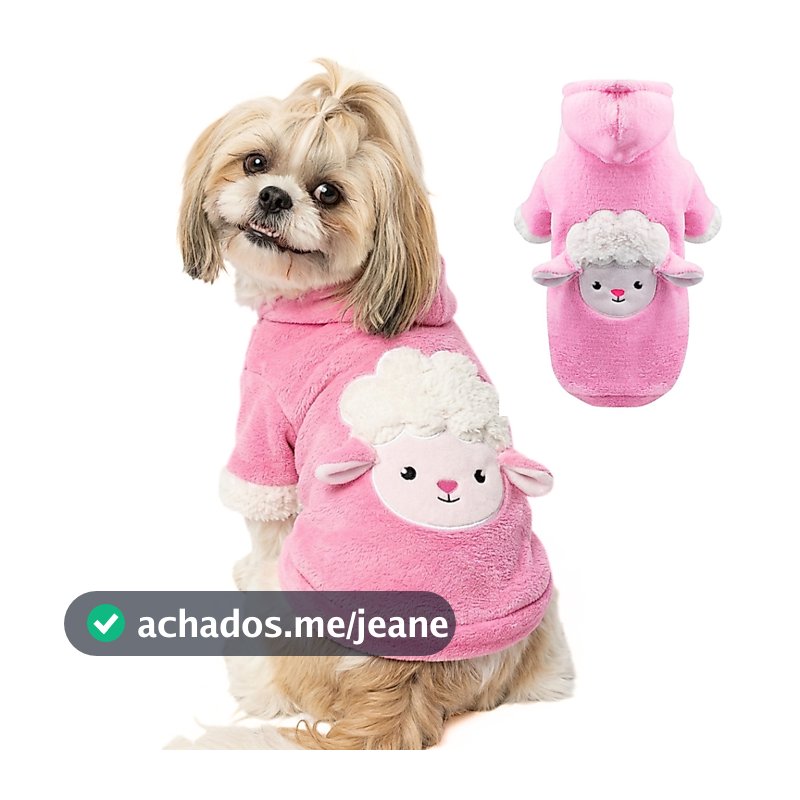 Roupa Pet Cachorro Blusa Casaco Inverno Soft Ovelha Rosa