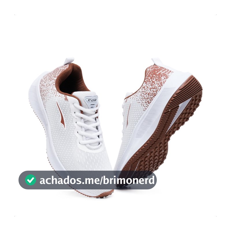 Tênis Feminino de Caminhada Academia Treino Leve e Confortável Branco EXCLUSIVO